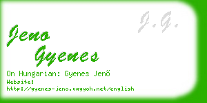 jeno gyenes business card