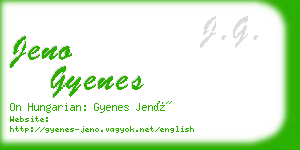 jeno gyenes business card